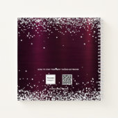 Gästebuch Hochzeit burgund Silber floral Notizblock (Rückseite)