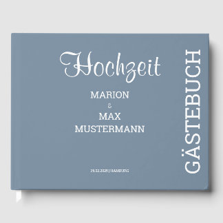 Gästebuch Hochzeit Dusty Blue 01