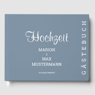 Gästebuch Hochzeit Dusty Blue 01