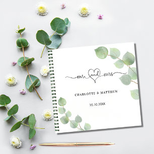 Gästebuch Hochzeit Eukalyptus Grün elegant Notizblock