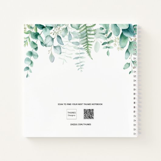 Gästebuch Hochzeit Eukalyptus grün mr mrs Notizblock (Rückseite)