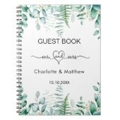 Gästebuch Hochzeit Eukalyptus grün mr mrs Notizblock (Vorderseite)