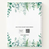 Gästebuch Hochzeit Eukalyptus grün mr mrs Notizblock (Rückseite)