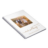Gästebuch Hochzeit Foto Weißgold Moderne Notizblock (Rechte Seite)
