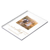 Gästebuch Hochzeit Foto Weißgold Moderne Notizblock (Linke Seite)
