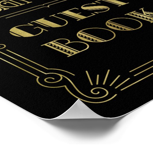 Gästebuch Hochzeit Gold Black 1920er (Ecke)