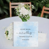 Gästebuch Hochzeit hellblau silber Glitzer Notizblock