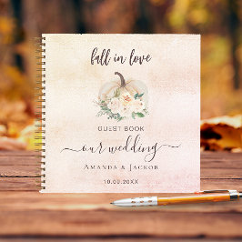 Gästebuch Hochzeit Kürbiscreme Blume fallen Notizblock