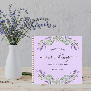 Gästebuch Hochzeit Lavendel Eukalyptus violet Notizblock