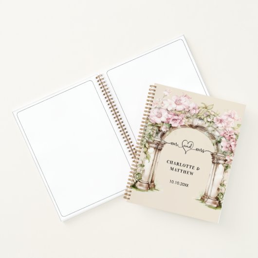 Gästebuch Hochzeit mehr Herz rosa Floralbogen Boge Notizblock (Innenseite)