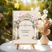Gästebuch Hochzeit mehr Herz rosa Floralbogen Boge Notizblock