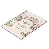 Gästebuch Hochzeit mehr Herz rosa Floralbogen Boge Notizblock (Linke Seite)