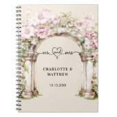 Gästebuch Hochzeit mehr Herz rosa Floralbogen Boge Notizblock (Vorderseite)