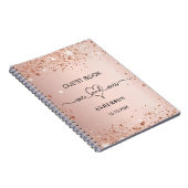 Gästebuch Hochzeit Rose Gold Glitzer mr mrs Notizblock (Rechte Seite)