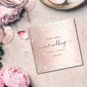 Gästebuch Hochzeit Rose Gold silber Glitzern Notizblock