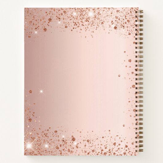 Gästebuch Hochzeit Rose Goldnamen Skript Notizblock (Rückseite)