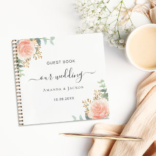 Gästebuch Hochzeit Rosengolz Blume Notizblock