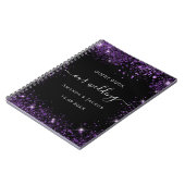 Gästebuch Hochzeit schwarz lila Budget Notizblock (Linke Seite)