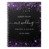 Gästebuch Hochzeit schwarz lila Budget Notizblock (Vorderseite)