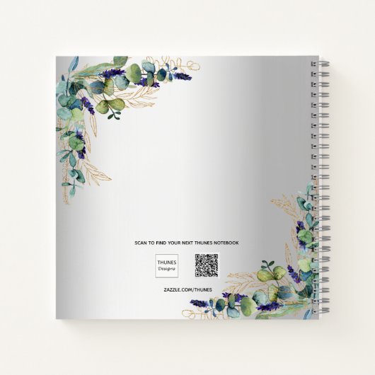 Gästebuch Hochzeit silber eucalyptus mr mrs Notizblock (Rückseite)