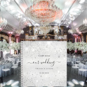 Gästebuch Hochzeit silber Glitzer Staub monogramm Notizblock