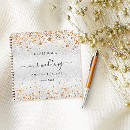 Gästebuch Hochzeit Silbergoldene Glitzer Notizblock