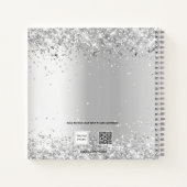 Gästebuch Hochzeit silberne florals elegant Notizblock (Rückseite)