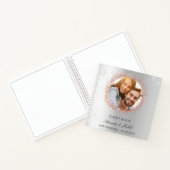 Gästebuch Hochzeit silberne Rose Gold Glitzer Foto Notizblock (Innenseite)