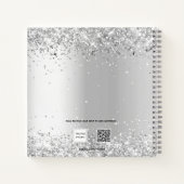 Gästebuch Hochzeit silberweiße Blumen Eukalyptus Notizblock (Rückseite)