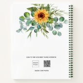 Gästebuch Hochzeit Sonnenblumen Eukalyptus mr mrs Notizblock (Rückseite)