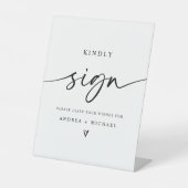 Gästebuch Hochzeiten Modernes Minimalistisches Her Sockelschild (Vorderseite)