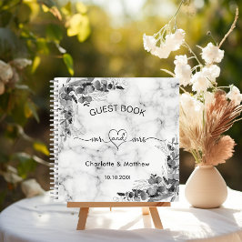 Gästebuch Hochzeitmarmor eucalyptus mr mrs Notizblock