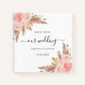 Gästebuch Hochzeitpampas-Rose Notizblock (Vorderseite)