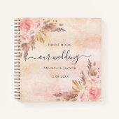 Gästebuch Hochzeitpampas-Rose Notizblock (Vorderseite)