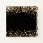 Gästebuch Hochzeitsheim mit Namen von schwarzem Gl Notizblock (Rückseite)