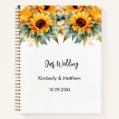 Gästebuch Hochzeitssonnenblumen Aquarell Notizblock (Vorderseite)