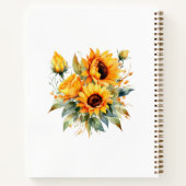 Gästebuch Hochzeitssonnenblumen Aquarell Notizblock (Rückseite)
