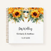 Gästebuch Hochzeitssonnenblumen Aquarell Notizblock (Vorderseite)