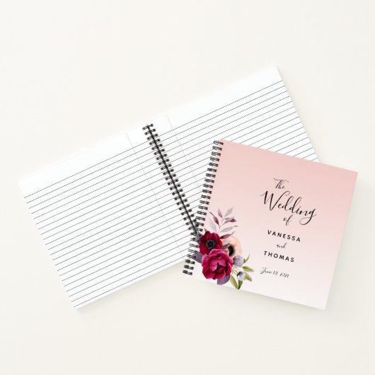 Gästebuch Hochzeitsstil Rose Notizblock (Innenseite)