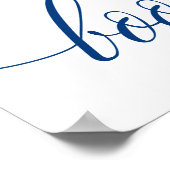 Gästebuch Hochzeitszeichen in Navy Blue Calligraph (Ecke)