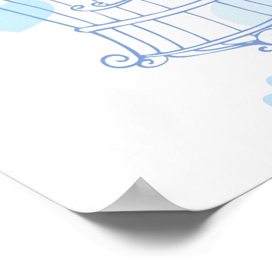 Gästebuch Hochzeitszeichen liebt Vögel blau (Ecke)