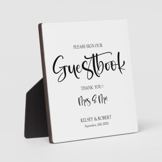 Gästebuch Hochzeitszeichen Tabletop Plaque Fotoplatte (Vorderseite)