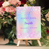 Gästebuch holografisch rosa lila Quinceanera Notizblock