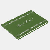 Gästebuch Hunter Green und White Design (Ecke)