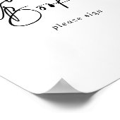 Gästebuch Kalligrafie Modernes Elegantes Zeichen (Ecke)