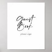 Gästebuch Kalligrafie Modernes Elegantes Zeichen (Vorne)