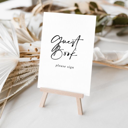Gästebuch Kalligrafie Modernes Elegantes Zeichen