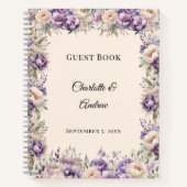 Gästebuch Lavendel Champagner Blumen Hochzeit Notizblock (Vorderseite)