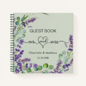 Gästebuch lavender sage green mr mrs wedding notizblock (Vorderseite)