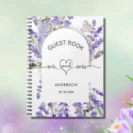 Gästebuch lavender violet florals mehr mrs wedding notizblock